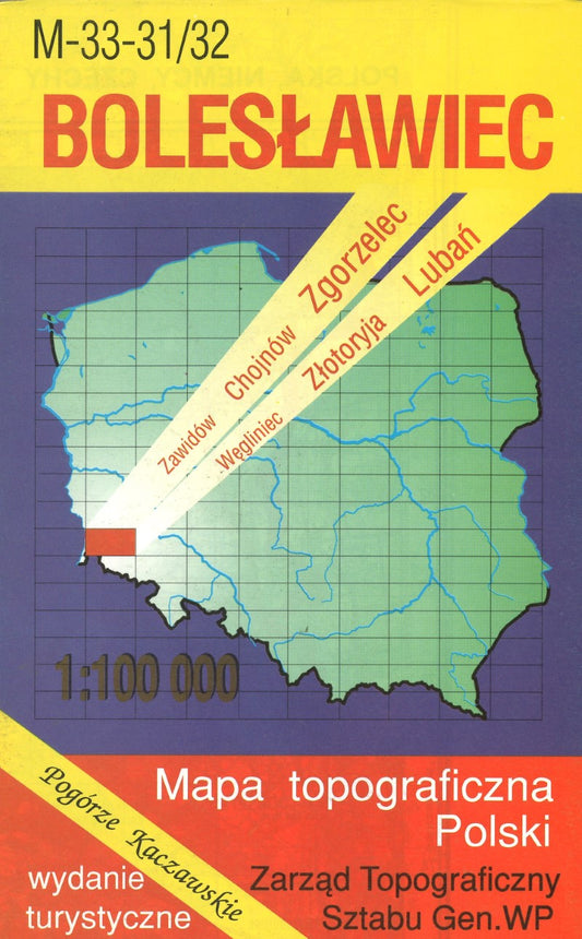 Boleslawiec 1:100,000 Mapa Topograficzna Polski # M-33-31/32