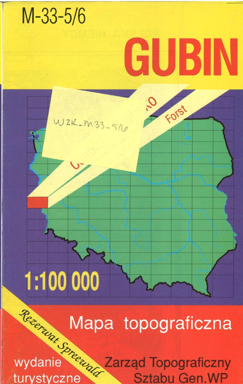 Gubin 1:100,000 Mapa Topograficzna Polski # M-33-5/6