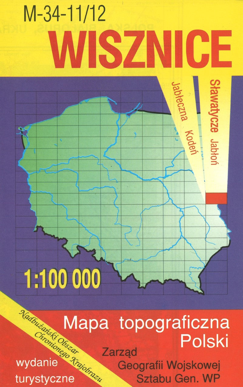 Wisznice 1:100,000 Mapa Topograficzna Polski # M-34-11/12