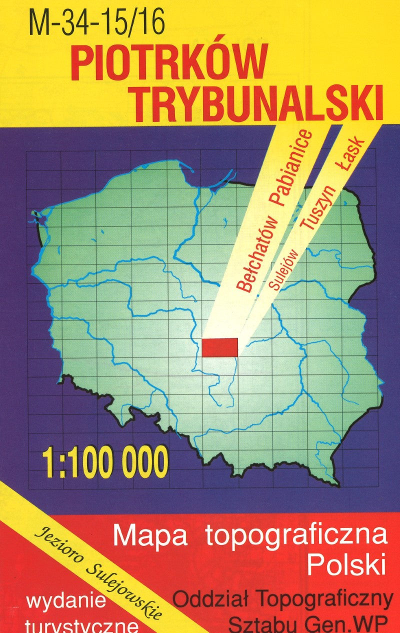 Piotrkow Trybunalski 1:100,000 Mapa Topograficzna Polski # M-34-15/16