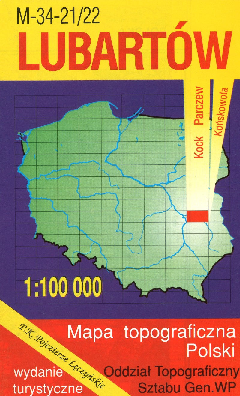 Lubartow 1:100,000 Mapa Topograficzna Polski # M-34-21/22