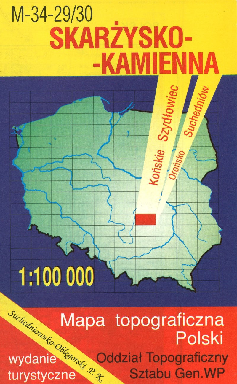 Skarzysko-Kamienna 1:100,000 Mapa Topograficzna Polski # M-34-29/30