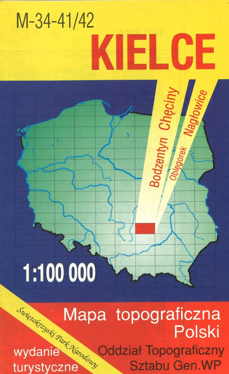 Kielce 1:100,000 Mapa Topograficzna Polski # M-34-41/42