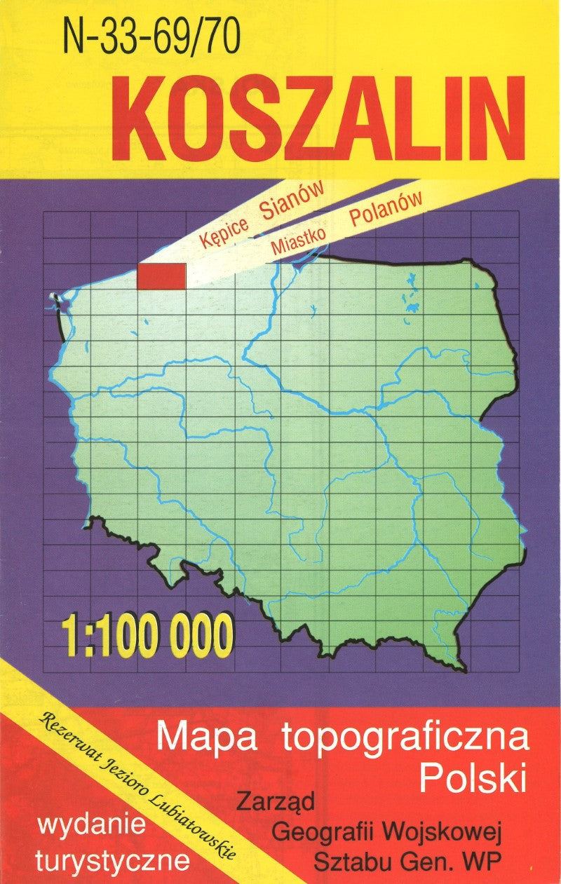 Koszalin 1:100,000 Mapa Topograficzna Polski # M-33-69/70