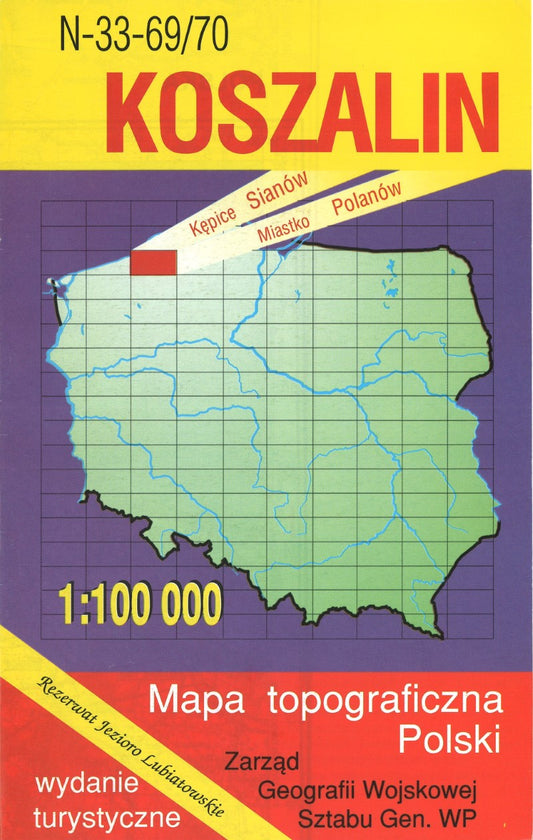 Koszalin 1:100,000 Mapa Topograficzna Polski # M-33-69/70