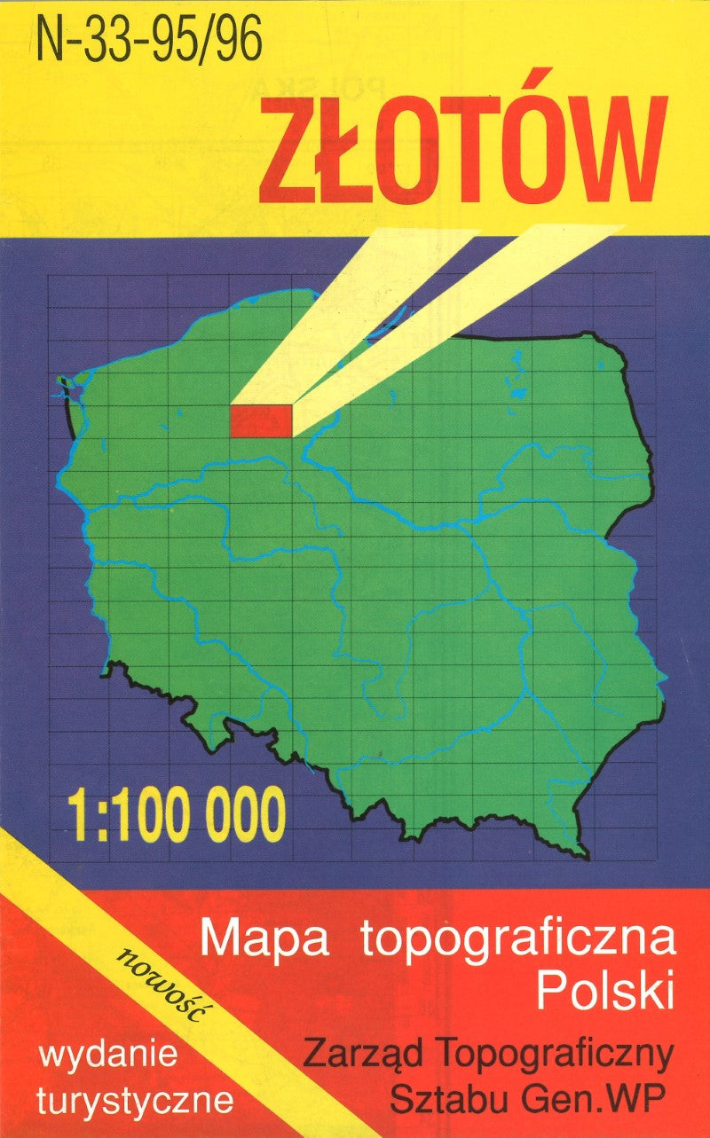 Zlotow 1:100,000 Mapa Topograficzna Polski # N-33-95/96