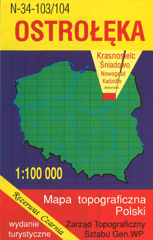 Ostroleka 1:100,000 Mapa Topograficzna Polski # N-34-103/104
