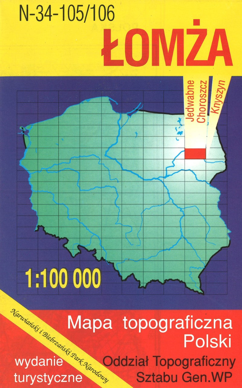 Lomza 1:100,000 Mapa Topograficzna Polski # N-34-105/106