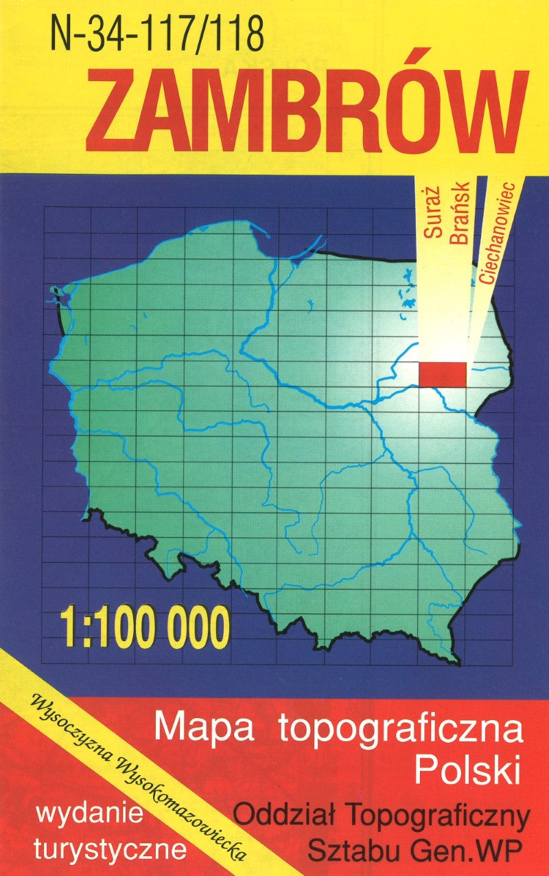 Zambrow 1:100,000 Mapa Topograficzna Polski # N-34-117/118