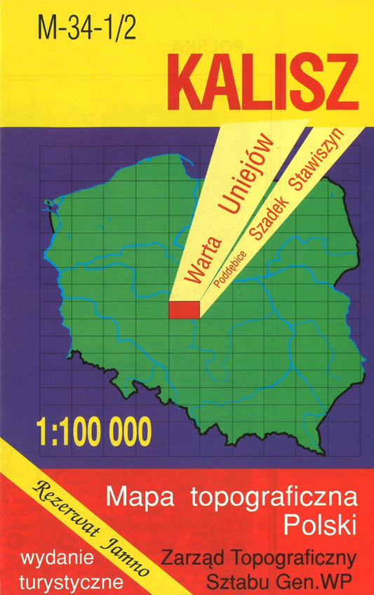 Kalisz 1:100,000 Mapa Topograficzna Polski # M-34-1/2