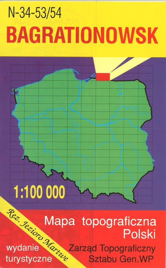 Bagrationowsk 1:100,000 Mapa Topograficzna Polski # N-34-53/54