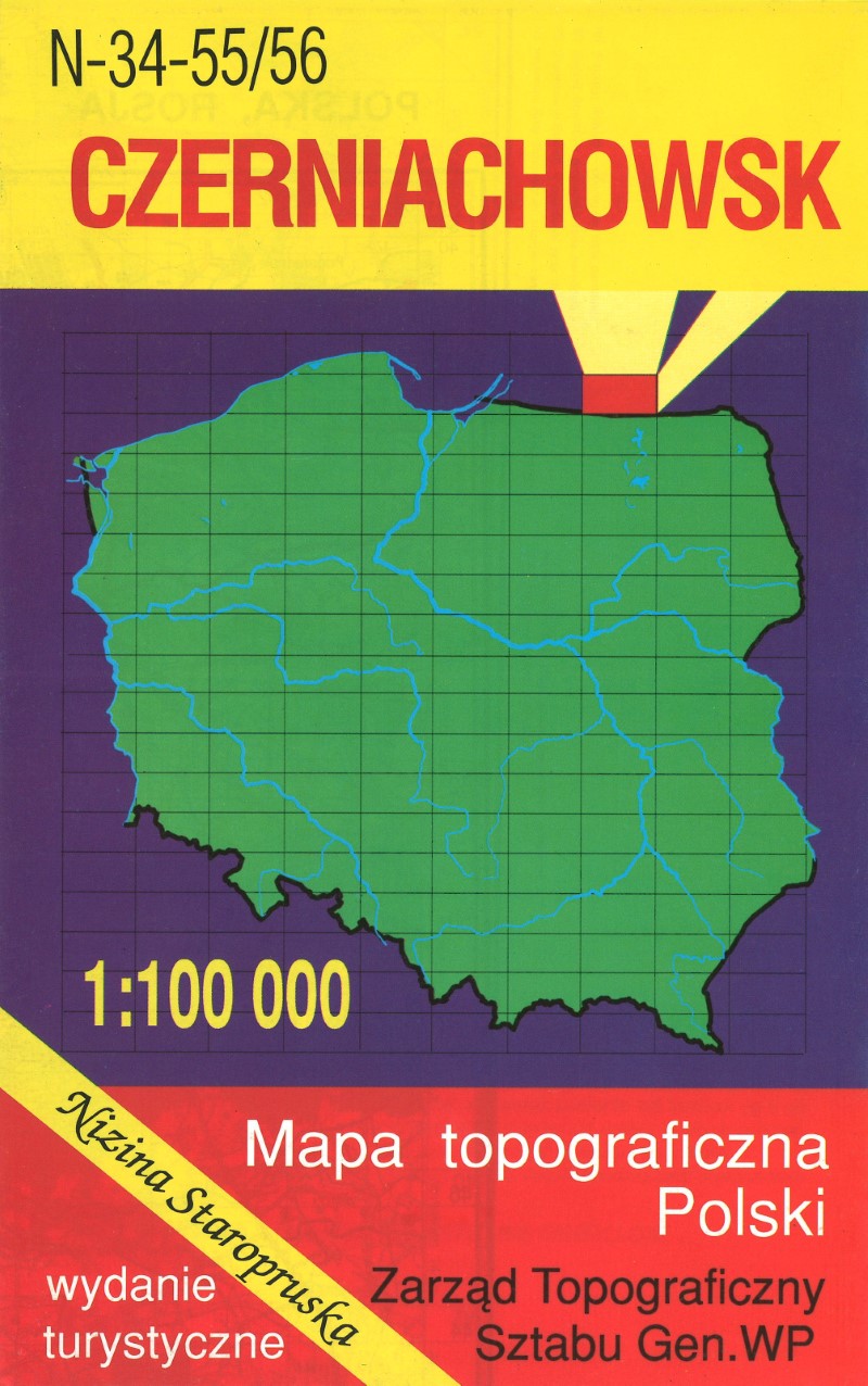 Czerniachowsk 1:100,000 Mapa Topograficzna Polski # N-34-55/56