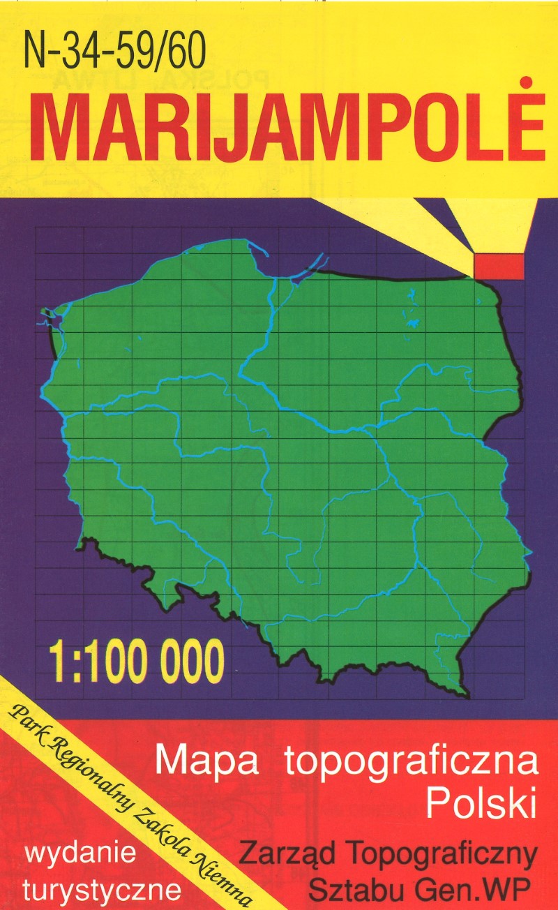 Marijampole 1:100,000 Mapa Topograficzna Polski # N-34-59/60