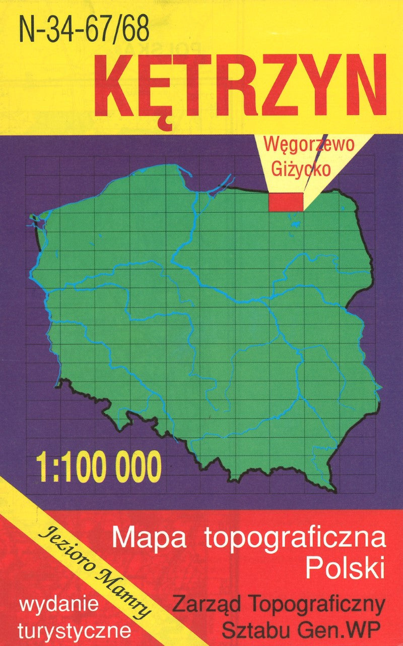 Ketrzyn 1:100,000 Mapa Topograficzna Polski # N-34-67/68
