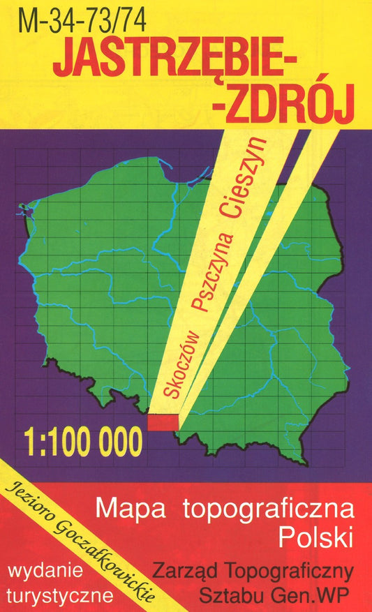 Jastrezebie-Zdroj 1:100,000 Mapa Topograficzna Polski # M-34-73/74