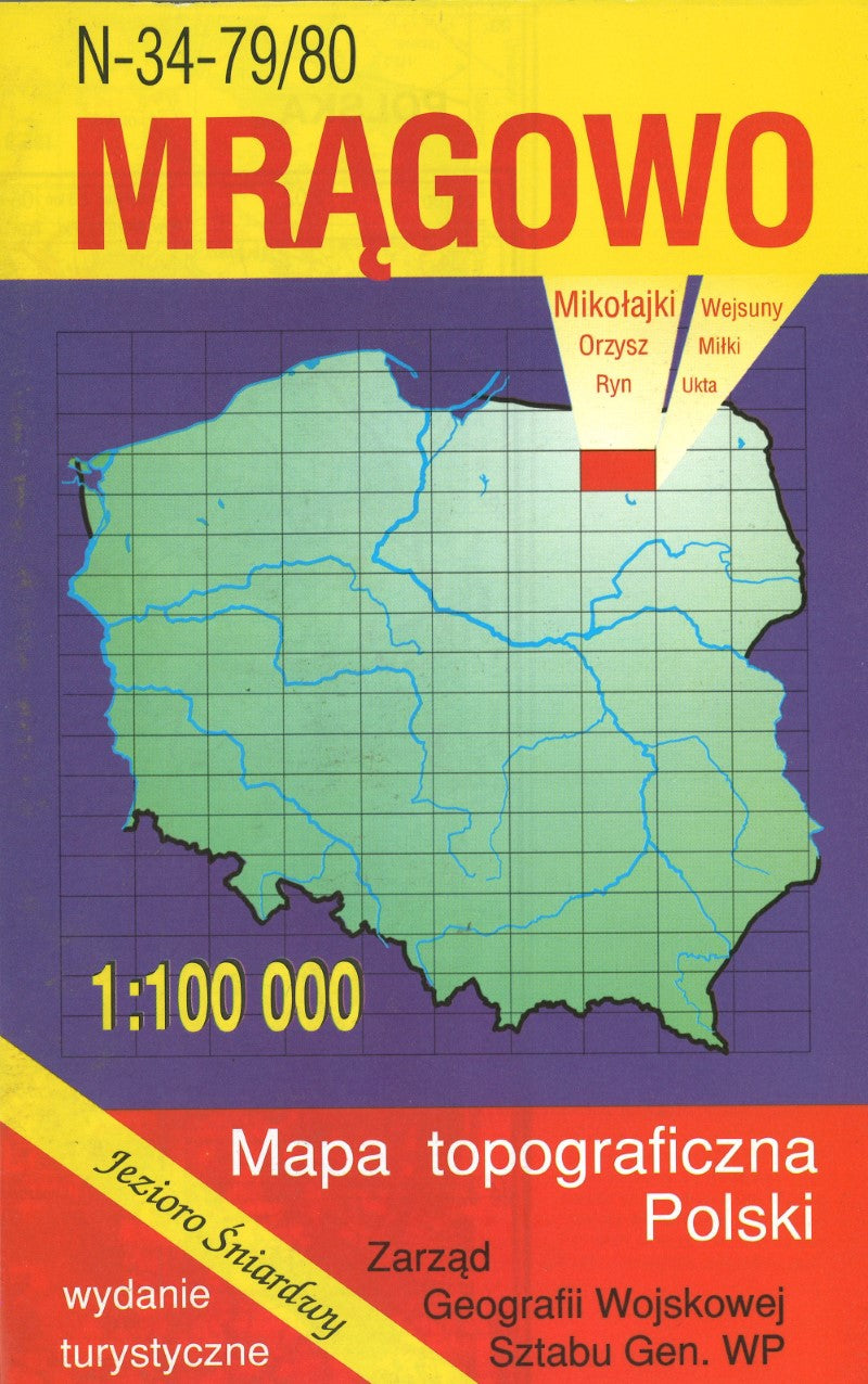 Mragowo 1:100,000 Mapa Topograficzna Polski # N-34-79/80