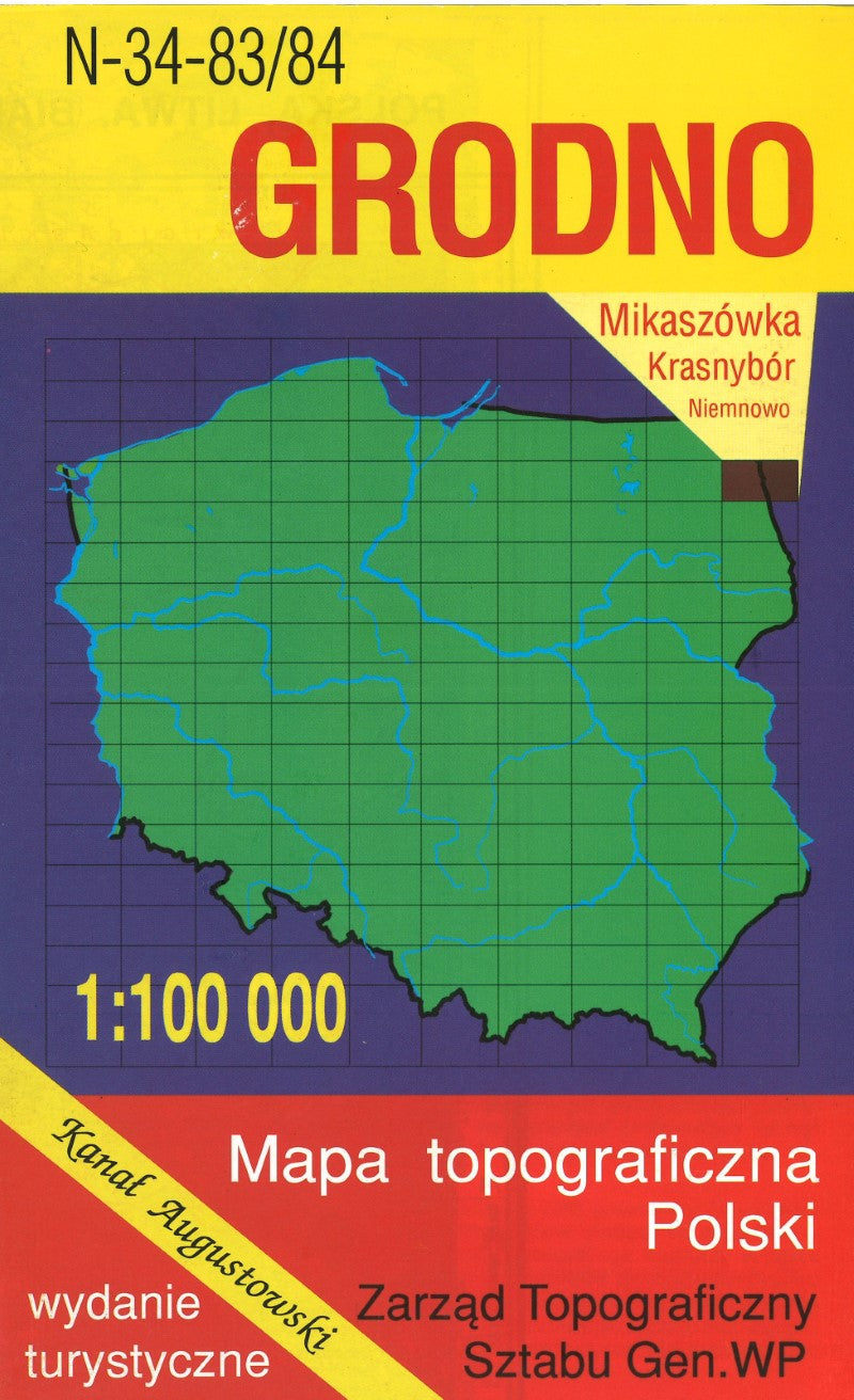 Grodno 1:100,000 Mapa Topograficzna Polski # N-34-83/84