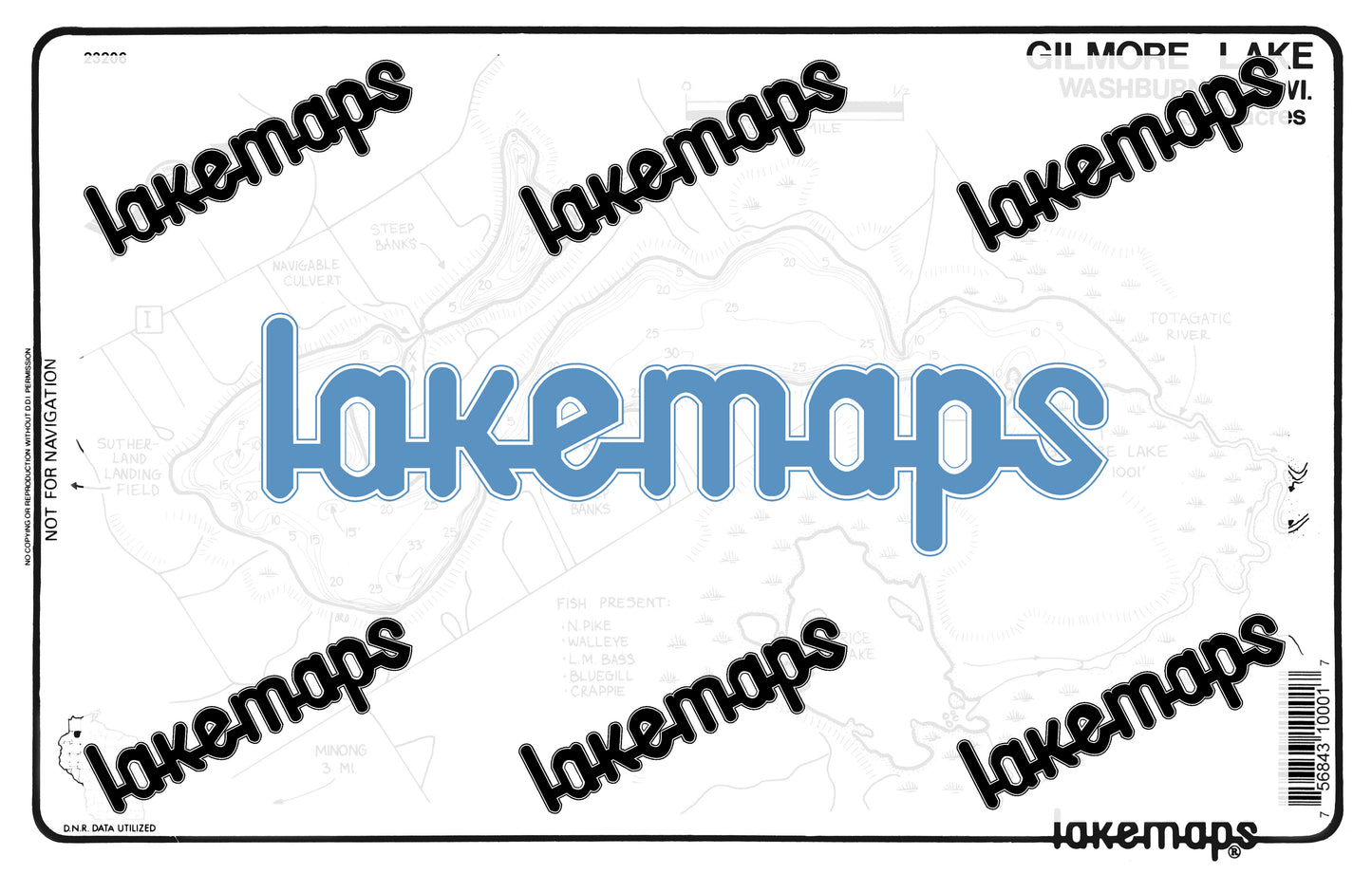 Washburn County, WI - GILMORE - Lakemap - 23206