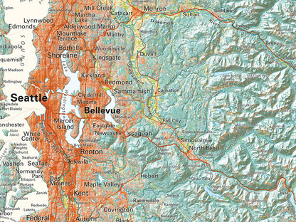 Washington Land Cover Fine Art Print Map