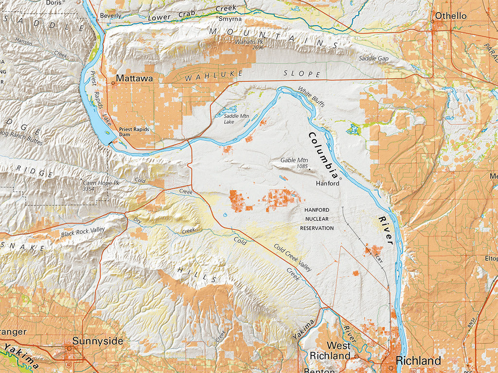 Washington Land Cover Fine Art Print Map