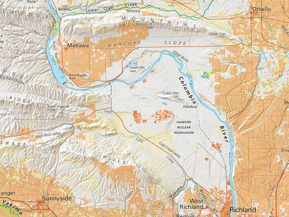 Washington Land Cover Fine Art Print Map