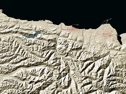 Washington Landforms and Rivers Map