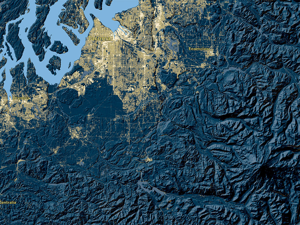 Washington at Night Map