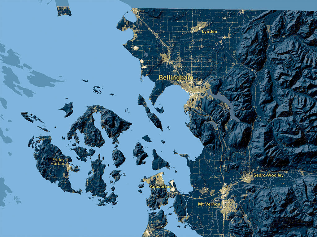 Washington at Night Map