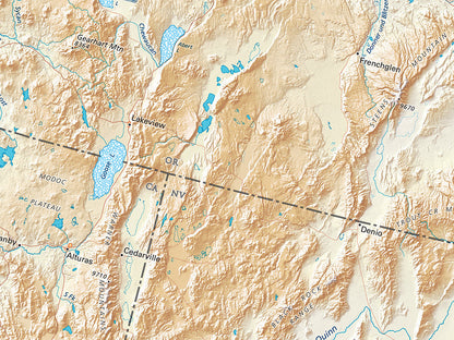 West Coast Elevation Tints Fine Art Print Map