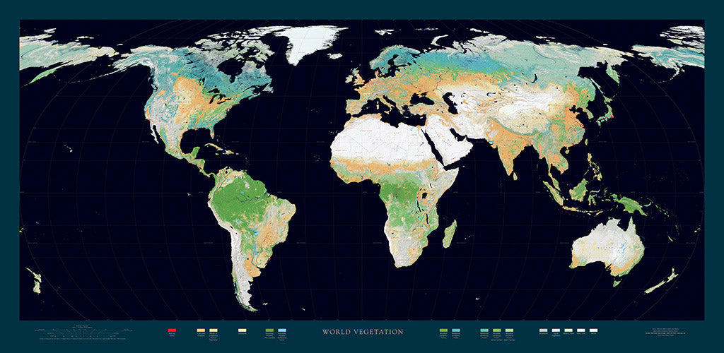 World Vegetation Fine Art Print Map