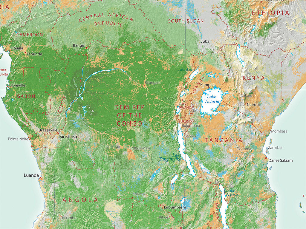 World Vegetation Fine Art Print Map