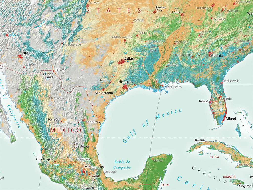 World Vegetation Fine Art Print Map