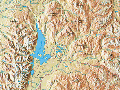 Wyoming Elevation Tints Fine Art Print Map