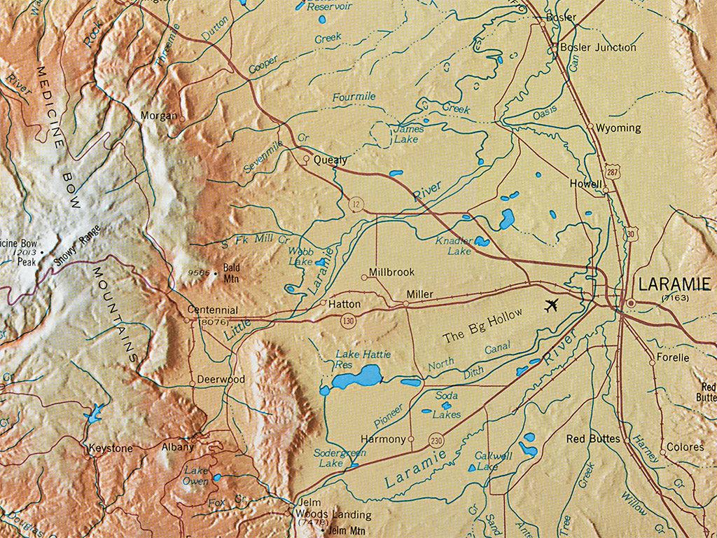 Wyoming Elevation Tints Fine Art Print Map