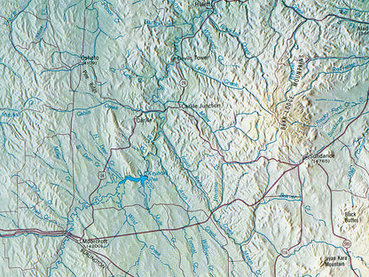Wyoming Elevation Tints Fine Art Print Map