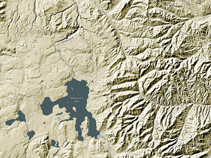 Wyoming Landforms and Rivers Fine Art Print Map