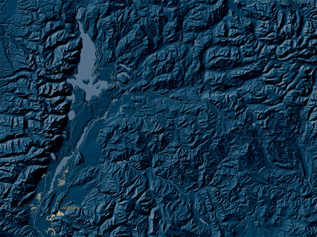 Wyoming at Night Fine Art Print Map