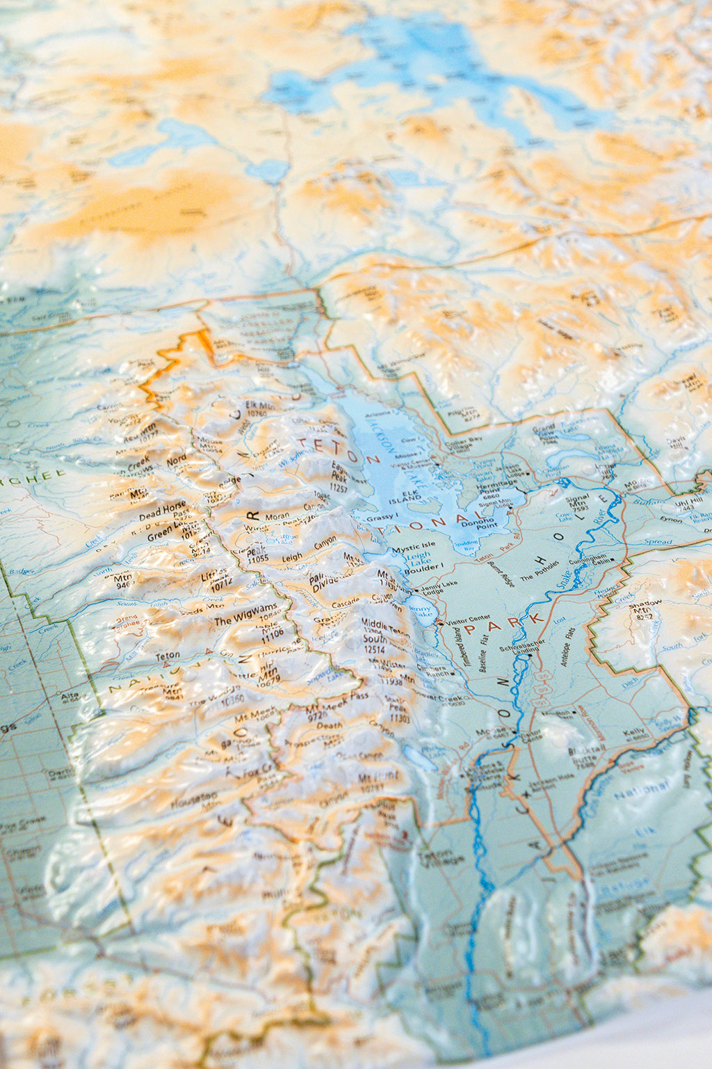 Yellowstone & Grand Teton National Parks Raised Relief Map