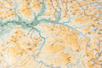 Yellowstone & Grand Teton National Parks Raised Relief Map
