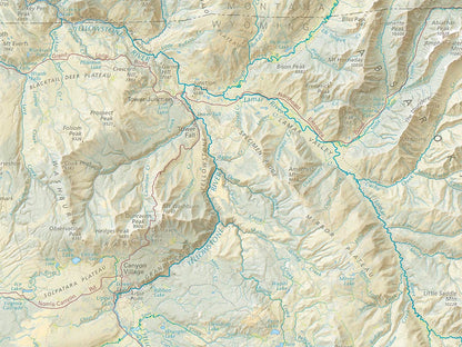 Yellowstone National Park Landscape Fine Art Print Map