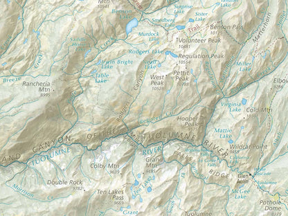 Yosemite National Park Landscape Fine Art Print Map