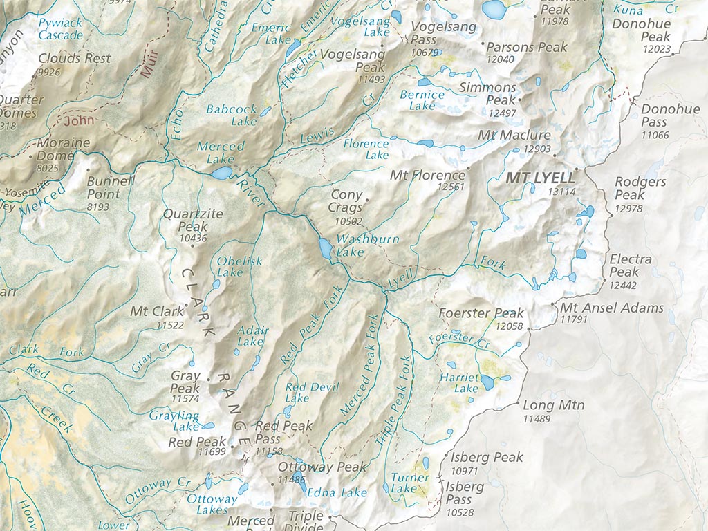 Yosemite National Park Landscape Fine Art Print Map