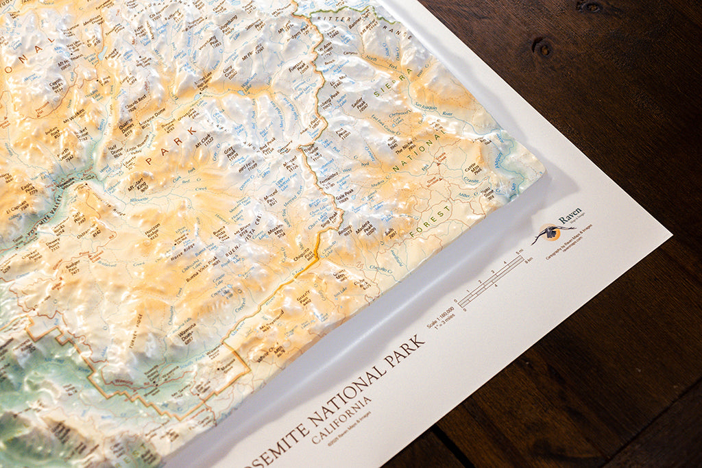 Yosemite National Park Raised Relief Map