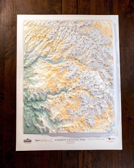 Yosemite National Park Raised Relief Map