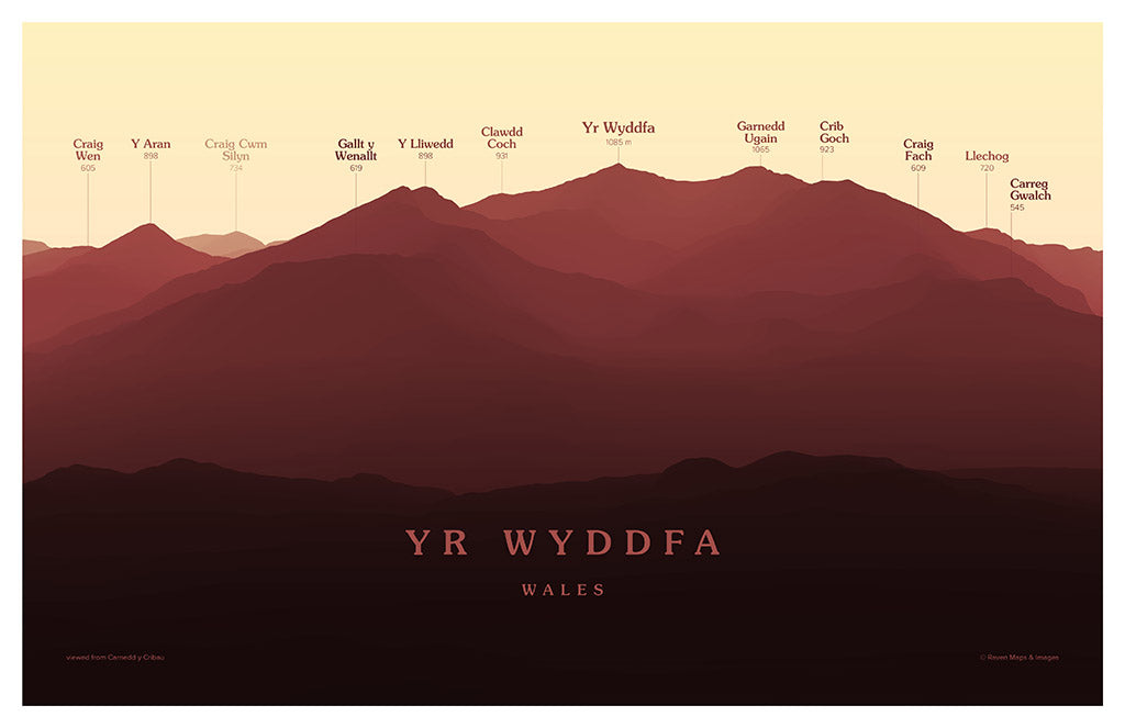 Yr Wyddfa (Snowdon) Peakscapes Elevation Panorama