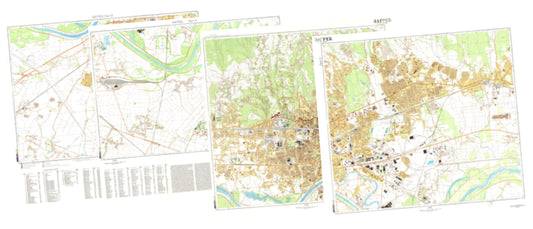 Zagreb (Croatia) 4-Sheet Map Set - Soviet Military City Plans