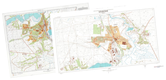 Zdolbunov (Ukraine) 2-Sheet Set - Soviet Military City Plans