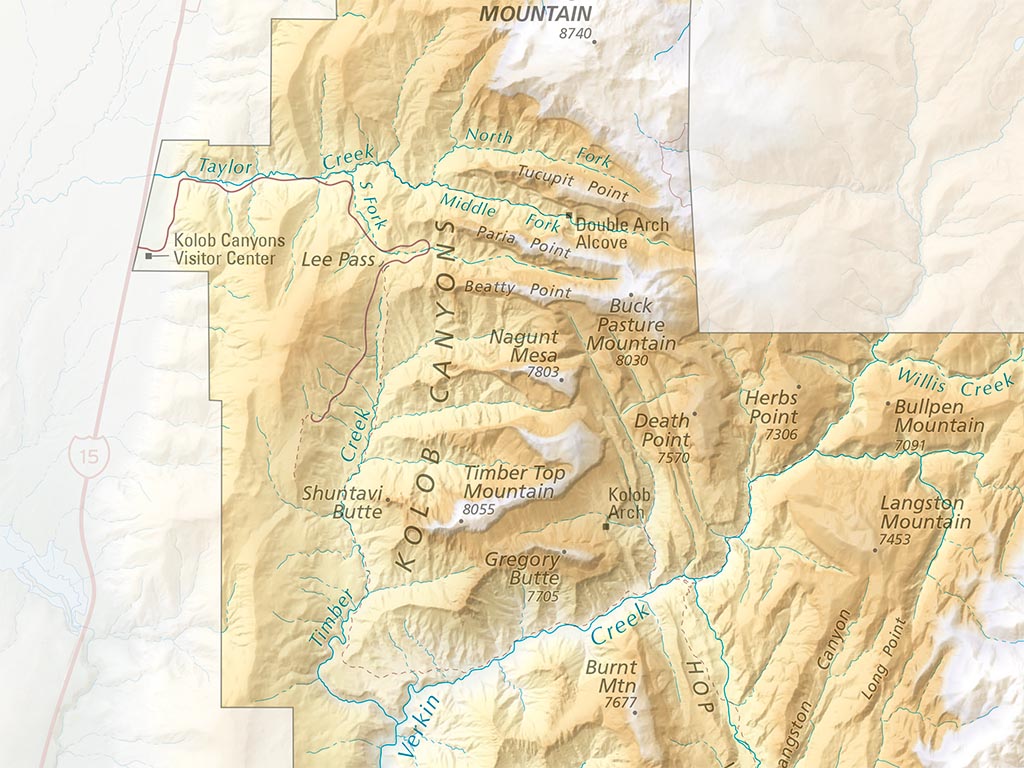 Zion National Park Elevation Tints Fine Art Print Map