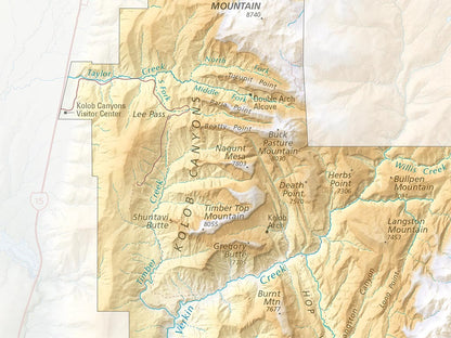 Zion National Park Elevation Tints Fine Art Print Map