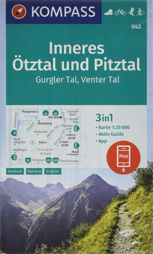 Inneres Otztal - Pitztal - Kaunertal Hiking Map